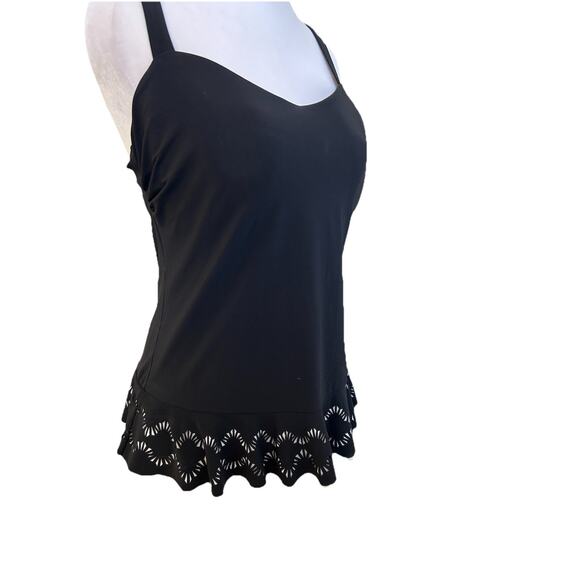 Profile by Gottex Women's 38D Full Support Swim Tankini Top Black Ruffle Floral - Picture 11 of 16